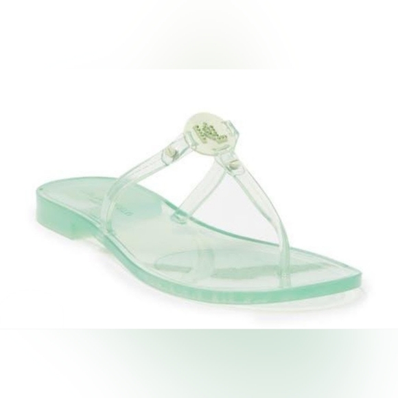 Karl Lagerfeld Shoes - Karl Lagerfeld Mint Clear Jelly Thong Sandals